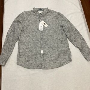 Denim & Flower Ricky Singh Mens XL Gray Printed Texture Long Sleeve Shirt